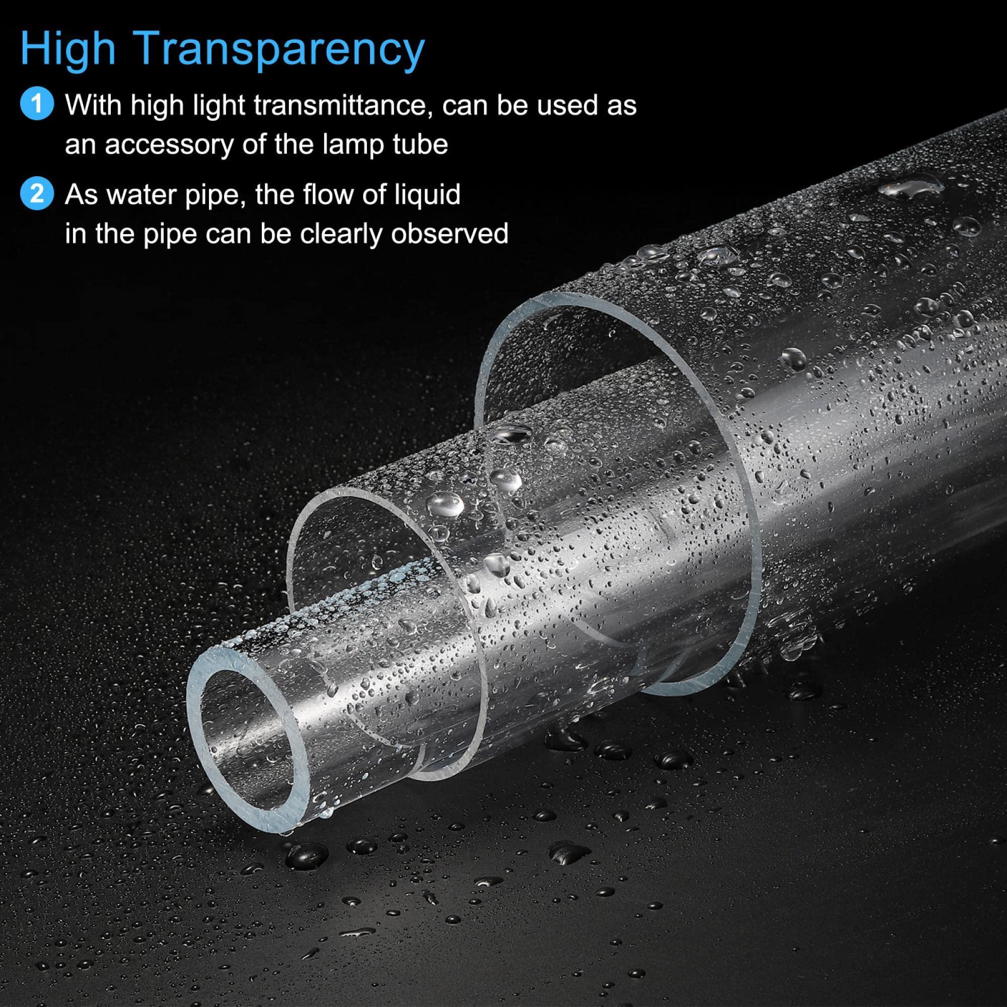 sourcing map Acrylic Pipe Clear Rigid Round Tube 125mm ID 130mm OD 14" for Lamps and Lanterns, Water Cooling System 4