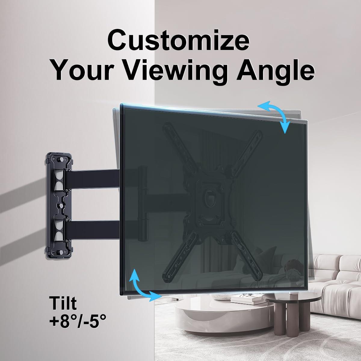 Tilt TV Wall Mount Bracket for 17-43 inch TVs, Max VESA 200 x 200mm and 66 lbs Load Capacity, Compatible with Single/8" Wood Studs, Space-Saving Low Profile Design (UKMAXX-P6) 4