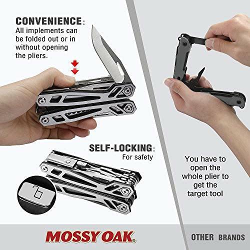 Mossy Oak Multitool, 21-in-1 Stainless Steel Multi Tool Pocket Knife with Screwdriver Sleeve, Self-Locking Multitool Pliers with Sheath-Perfect for Outdoor, Survival, Camping, Hiking, Simple Repair 2