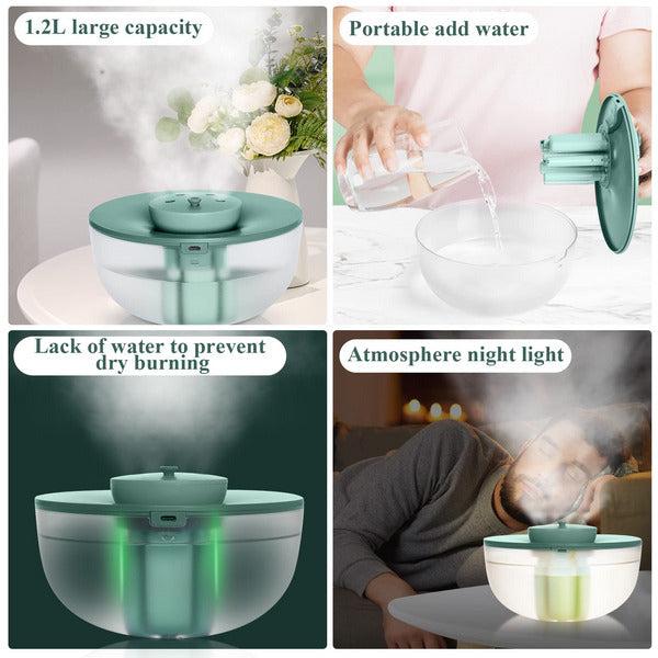 Hathcack Humidifiers - Humidifier for Bedroom | 1.2L Ultrasonic Quiet Humidifier with Night Light & 6 levels adjustable |Waterless Auto-Off |Diffusers for Home | Baby |Office 4