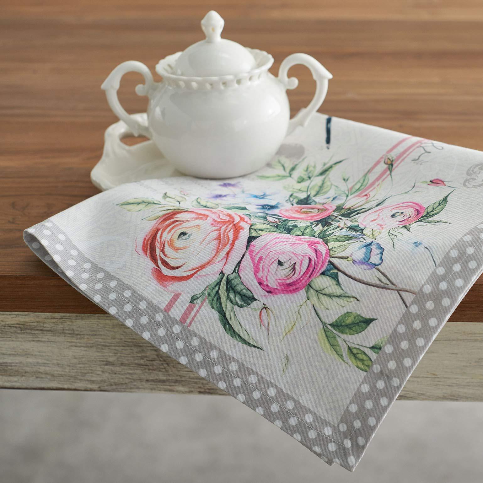 Maison d' Hermine Cloth Napkin 100% Cotton (45cm x 45cm) Decorative Washable Easter Table Napkins Set of 4 for Dining, Holidays, Buffet Parties & Wedding Use, Champ De Mars - Spring/Summer 4