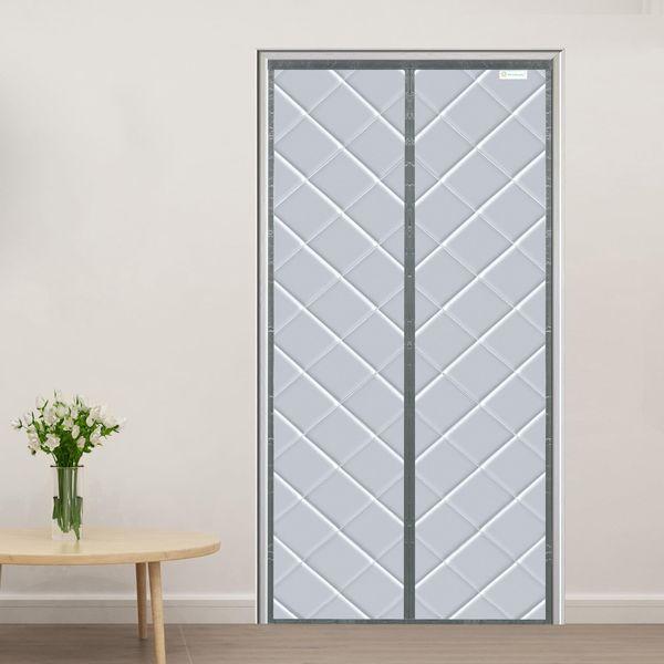 Magnetic Thermal Insulated Door Curtain 95 X 205 CM, Well Made for Living Room, Easy to Install, Keeps The Heat Much Warmer for Your Family, Gray