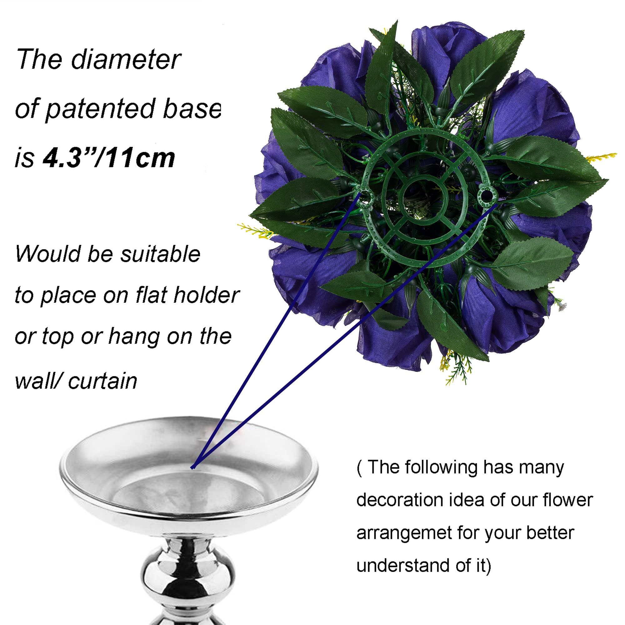 BLOSMON Flower Centerpieces for Tables Wedding 10 Pcs Navy Blue Fake Flowers Rose Arrangement Bouquet Floral Centerpiece Balls Artificial Wedding Center Pieces of Valentines Day Home Party Decor 4