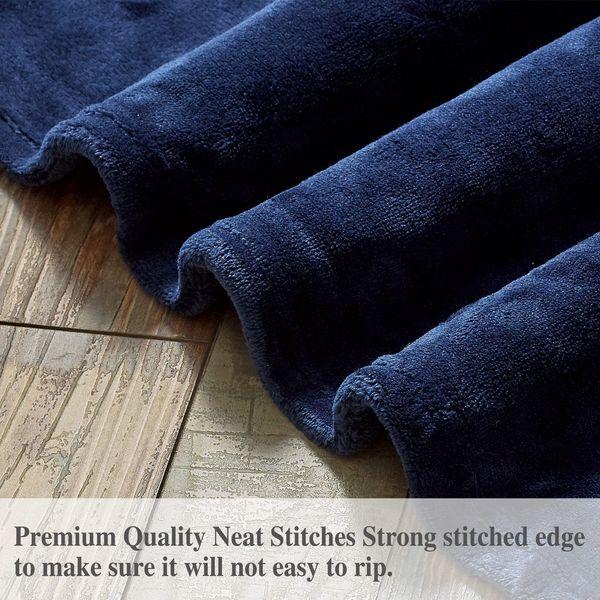 softan Soft Fleece Throw Blanket Navy Blue Snugly Bed Throws Fluffy Warm Flannel Throws for Sofa, Couch,Bedroom, Travel, Camping, Queen Size,220x240cm 4