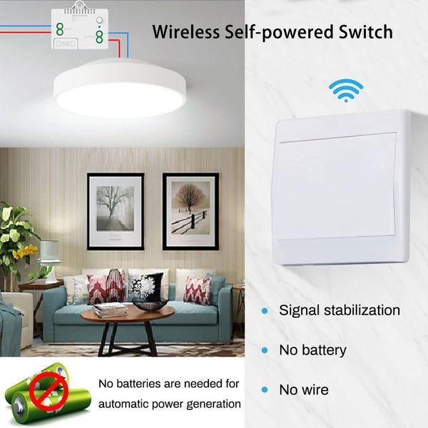DieseRC Wireless Kinetic Light Switch Radio Frequency Safety Switch and 1000W Relay receiver controller with Fuse, No Battery Self-generating switch (2 ways 1 key kit) 4