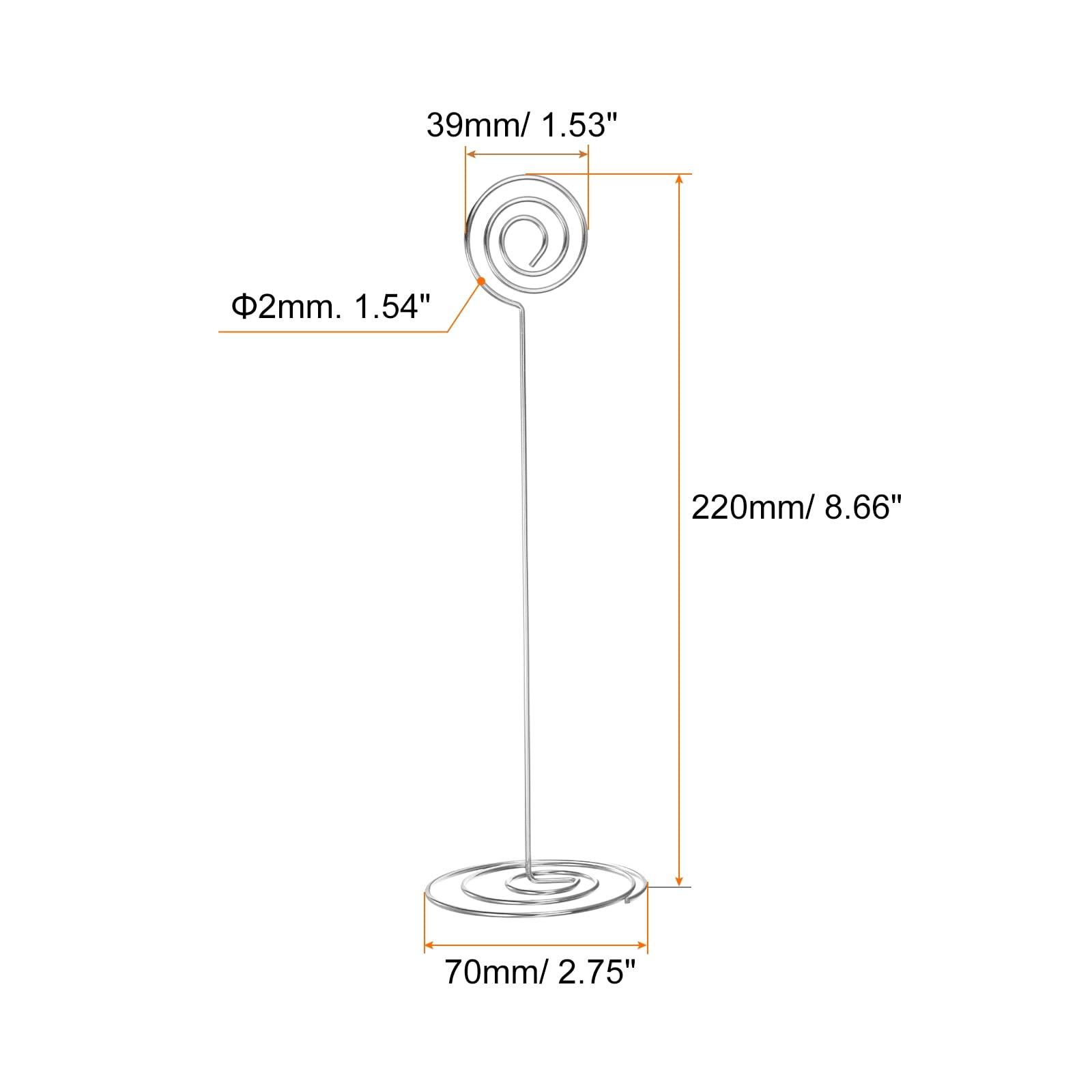 sourcing map 24pcs Table Number Holders 8.66 Inch 220mm Tall Circle Shape Steel Photo Holders for Centerpieces Table Place Card Holders for Wedding Reception Party Office Home, Silver Tone 1