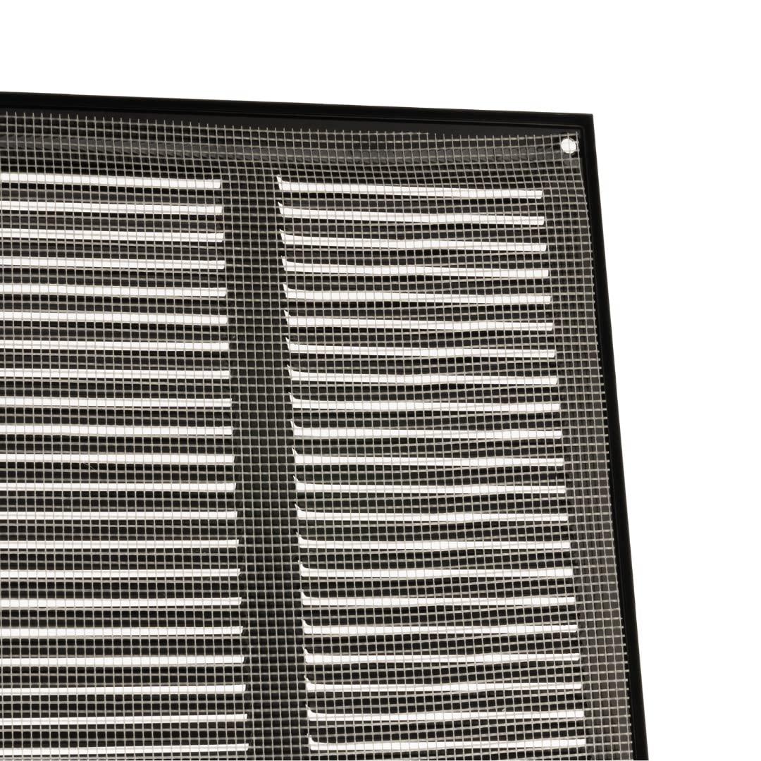 Metal Air Vent Grille Cover with Insect Mesh - Ventilation Cover (400x300mm / 15x11'', Black) 3