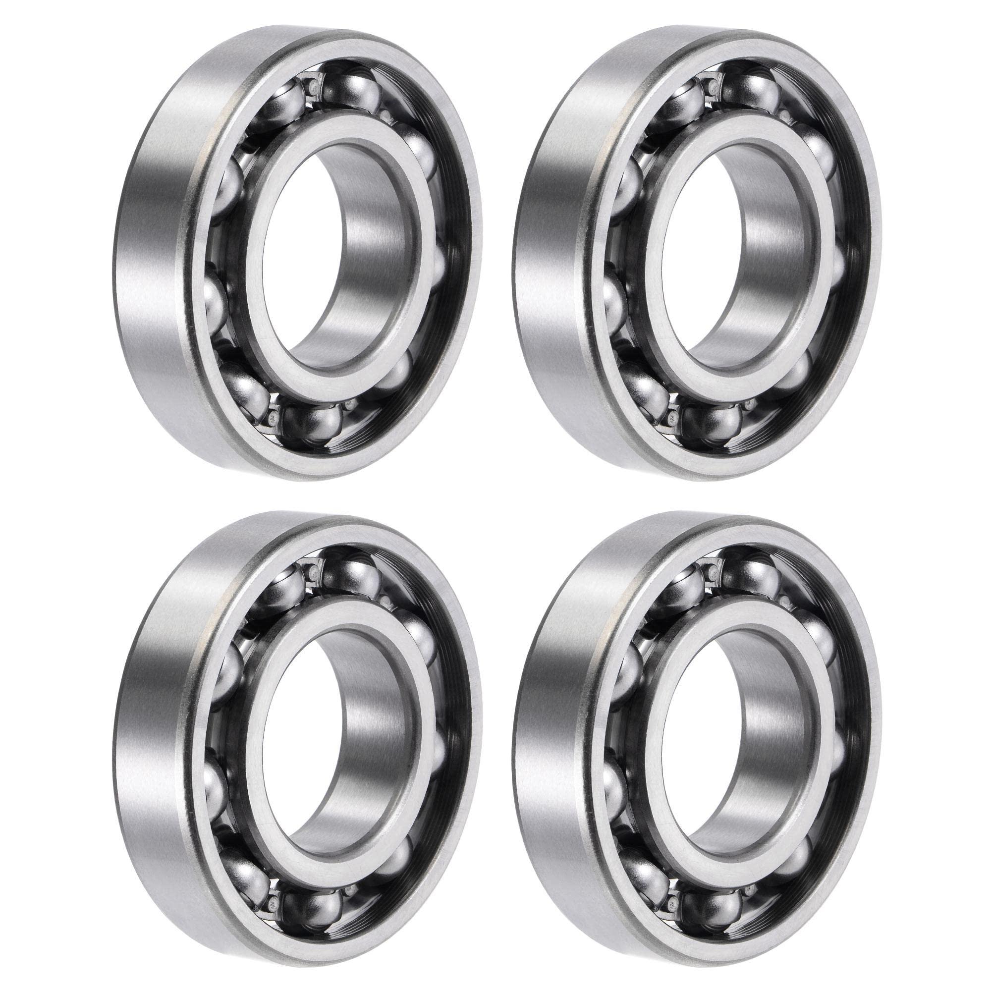 sourcing map 6207 Deep Groove Ball Bearings 35mm Bore 72mm OD 17mm Thick C3 Open Type Chrome Steel 4pcs