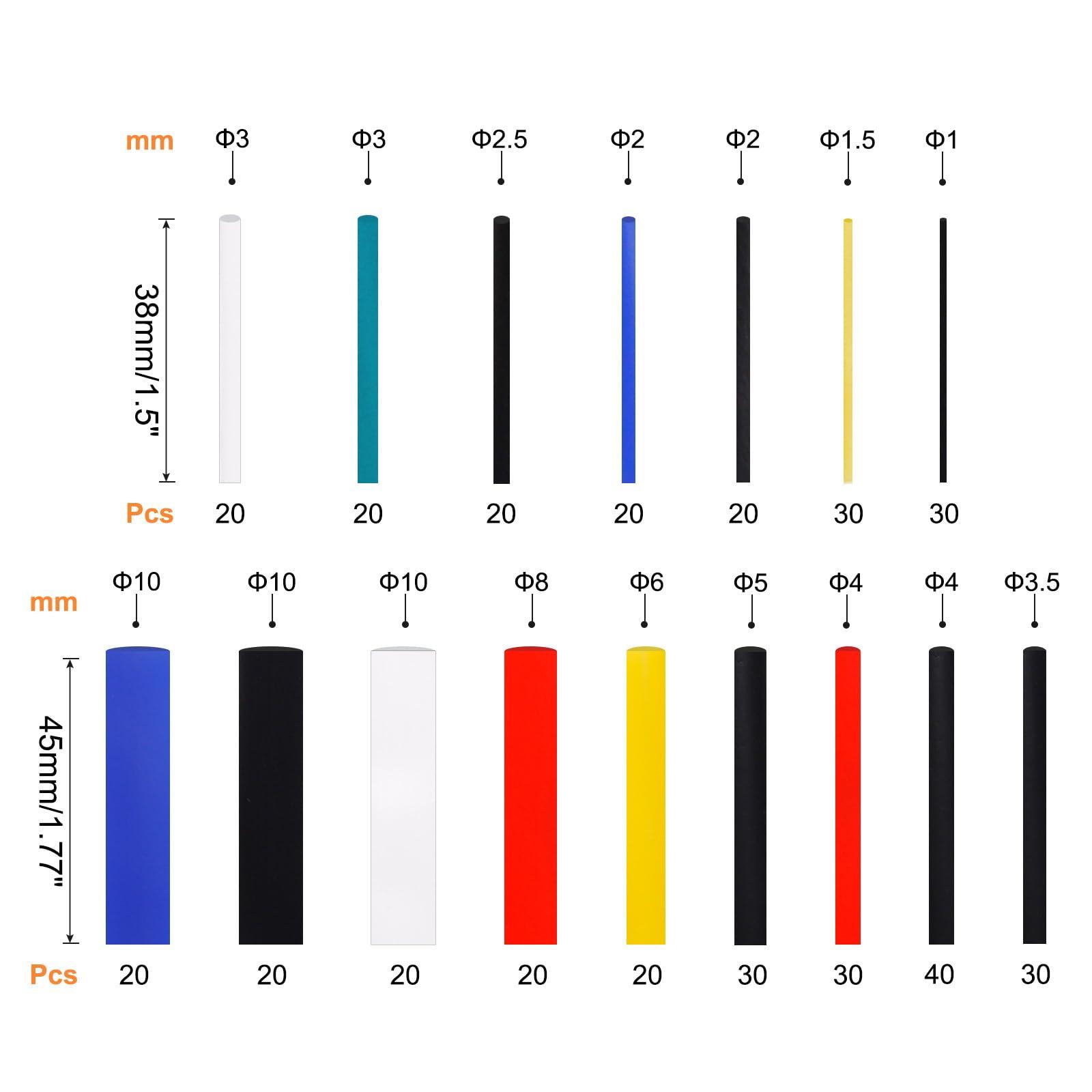 sourcing map 580pcs Heat Shrink Tubing Kit 2:1 Heat Shrink Tube 1mm/1.5mm/2mm/2.5mm/3mm/3.5mm/4mm/5mm/6mm/8mm/10mm for Electrical Cable Wrap Sleeving 1