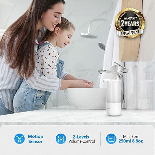 SVAVO Automatic Soap Dispenser, Touchless Hand Soap Dispenser Sensor Hand Sanitizer Pump for Bathroom Kitchen, 2 Levels Volume Control, 8.8oz, White 1