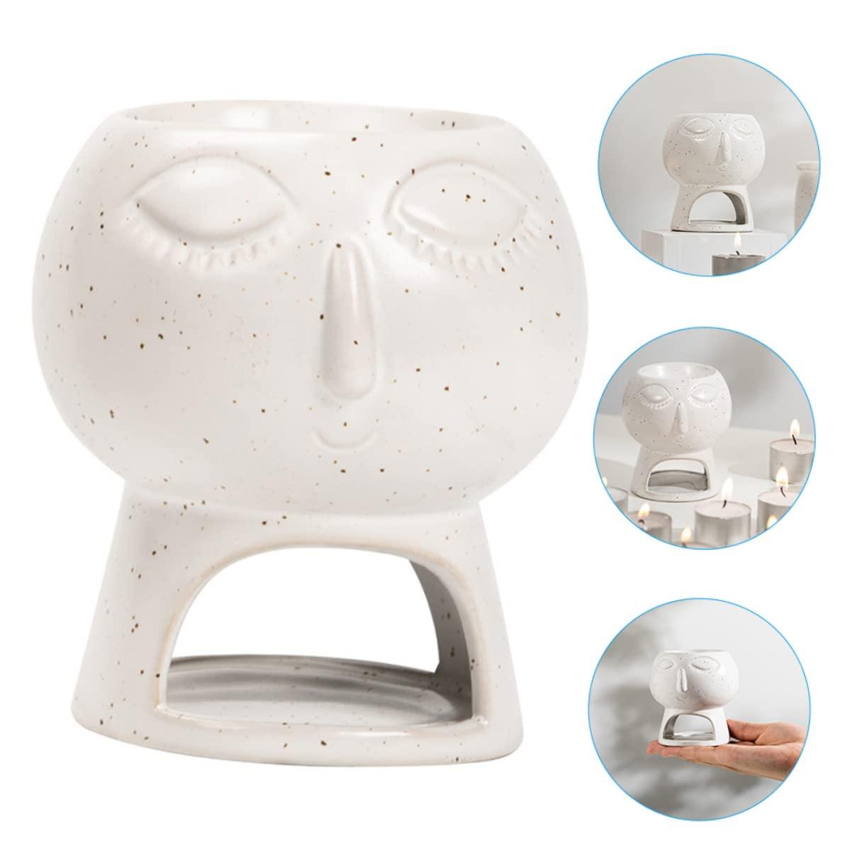 Alipis Ceramic Melt Aroma Wax Diffuser Burner Decoration Romantic Aromatherapy Oil Face Girl for Shaped Incense Candle Warmer Bedroom Housewarming Essential Holder Home Holders 1