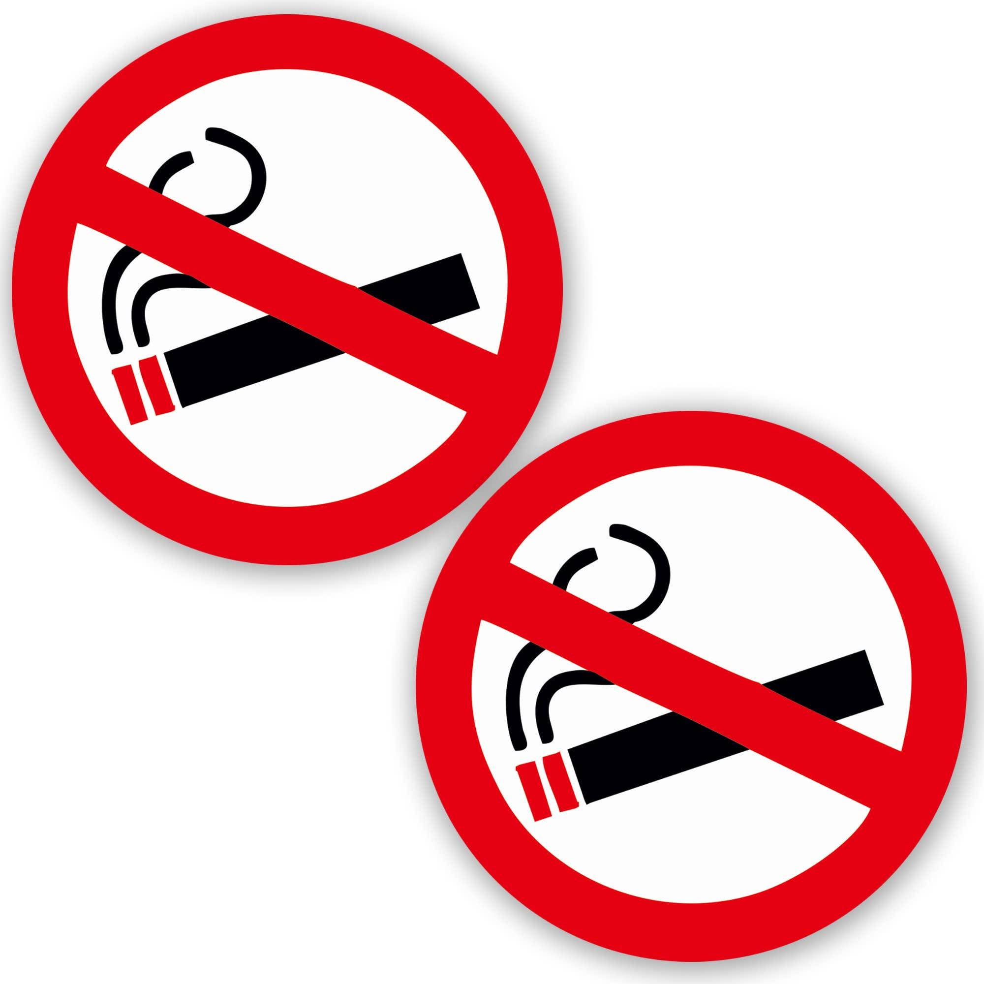 2pcs No Smoking Sign/Ø 10cm Acrylic 2mm Thickness with Self-Adhesive Tape 0