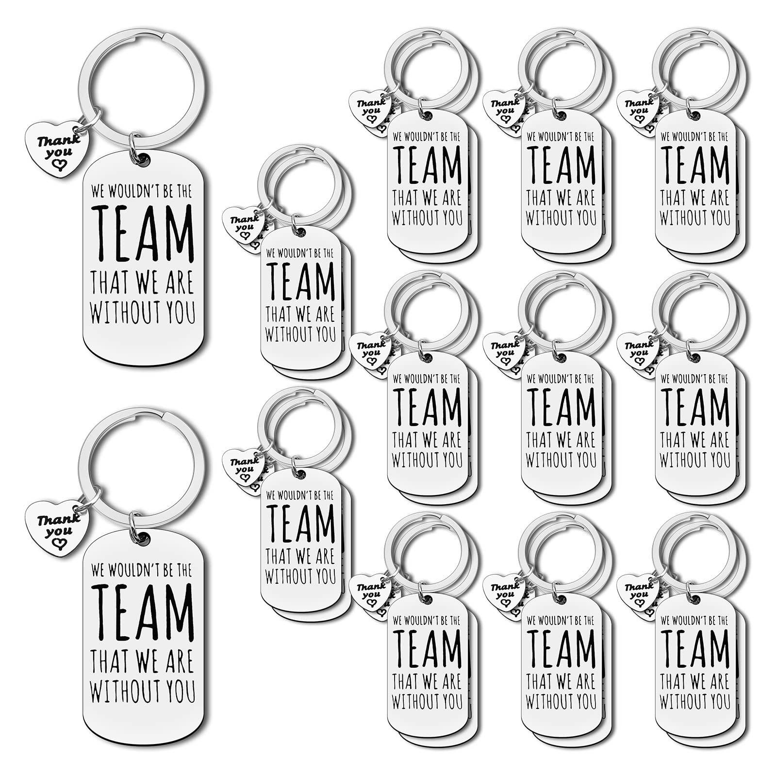 24Pcs Team Leader Keyring Appreciation Gifts for Boss Coach Thank You Gifts for Coworker Manager Team Mom Thank You Keychain for Team Coach Soccer Baseball Swimming Coach Sport Leader Going Away Gift