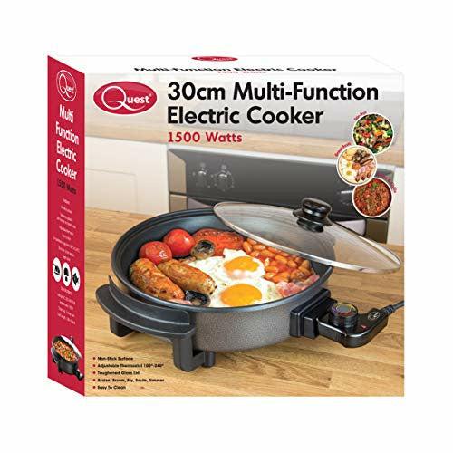 Quest 35410 30cm Multi-Function Electric Cooker Pan with Lid, 1500 W, Aluminium 1