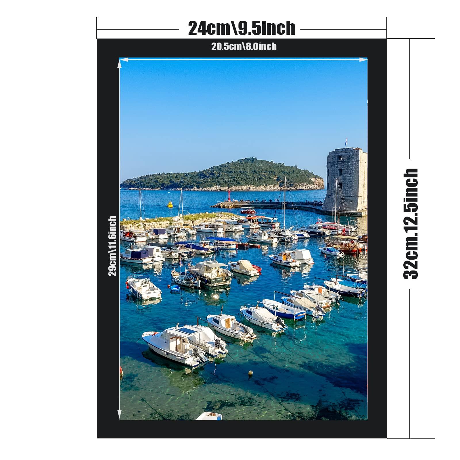 A4 Frame Black of 6 Set Magnetic Photo Frames Black Photo Magnets for 8.3" x 11.7" Photos - Fridge Magnets Photo Cases for Fridges & Metal Surfaces Photo Collage(Black) 1