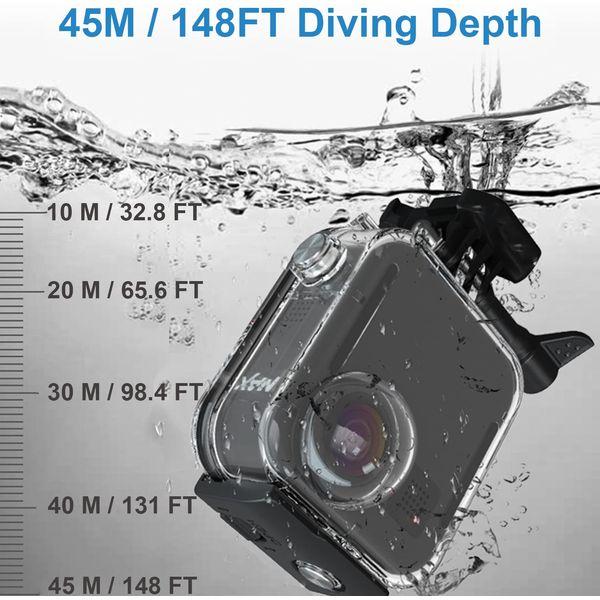 FitStill Waterproof Case for Gopro Max Action Camera, Underwater Diving Protective Shell 45M with Touchscreen Bracket Accessories 2
