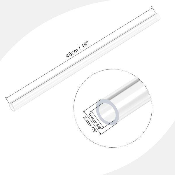 sourcing map Acrylic Pipe Clear Rigid Round Tube 16mm ID 22mm OD 18" for Lamps and Lanterns, Water Cooling System 1