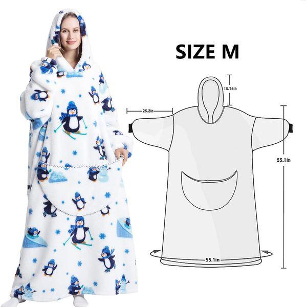 JULGIRL Oversized Blanket Hoodies for Women - Extra Long Wearable Blanket Hoodie, Super Warm Cozy Giant Hoodie Blanket Women, Thick Comfy Hooded Blanket with Sleeves and Big Pocket 3