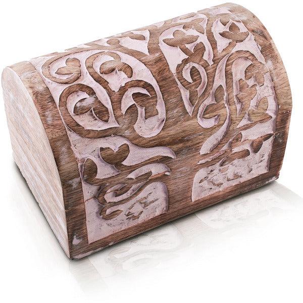 Great Birthday Gift Ideas Handmade Decorative Wooden Jewellery Box With Tree of Life Carvings Jewellery Organizer Keepsake Box Treasure Chest Trinket Holder Watch Box Storage Lock Box 0