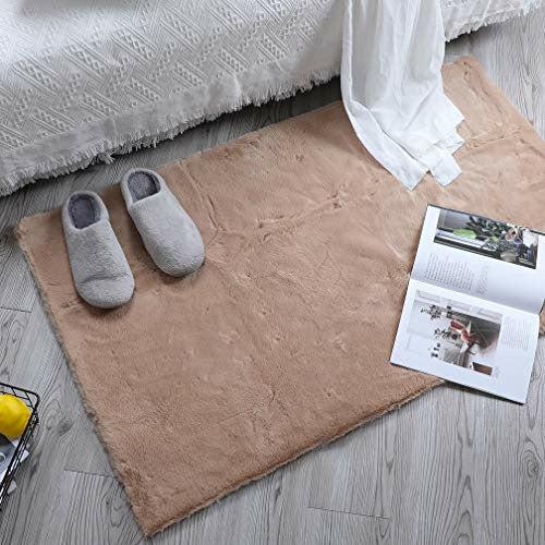 HEQUN Faux Sheepskin Area Rug,Lambskin Fur Rug,Super Soft Faux Rabbit Fur Rug| Fluffy Rug for the Bedroom, Living Room or Nursery | Furry Carpet or Throw for Chairs| No Shedding 1