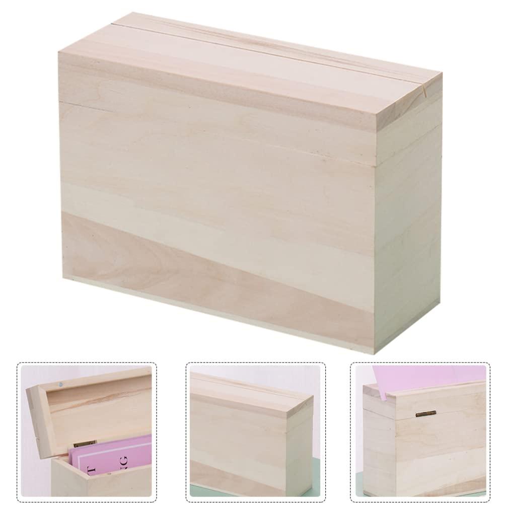 TOPBATHY Menu Kitchen Recipe Box Recipe Holder Box Wooden Storage Box Versatile Recipe Holder Storage Container Earring Organizer Box Rock Collection Storage 7