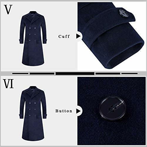 APTRO Mens Wool Coats Long Coats Thick Winter Jacket Elegant Outwear 80% Wool Trench Coat 1818 Navy L 3