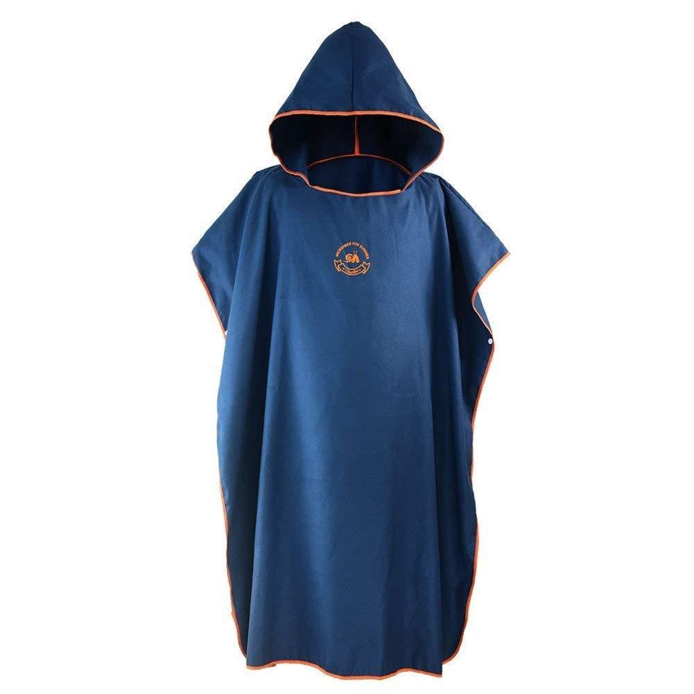 JANTEELGO Changing Robe Towel Poncho, Surf Beach Wetsuit Changing Towel Bath Robe Poncho with Hood, Perfect for beach, Holidays, Travel, Surf, One Size Fit All (Navy)