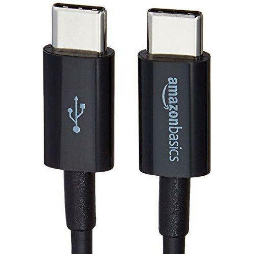 Amazon Basics USB Type-C to USB Type-C 2.0 Cable - 6 Feet (1.8 Meters) - Black, 5 pack 2