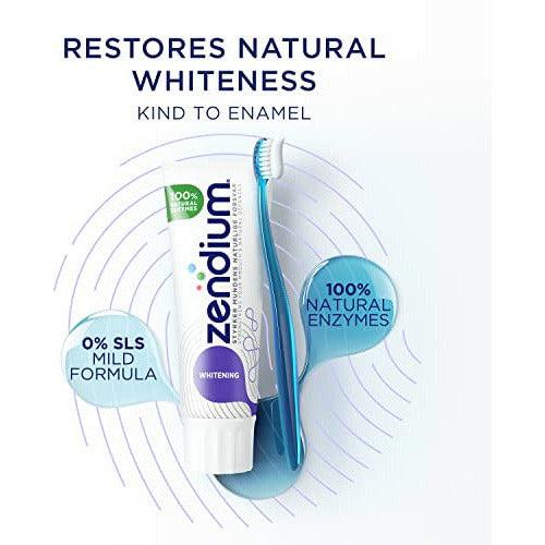 Zendium Gentle Teeth Whitening Toothpaste 75ml - contains natural antibacterial enzymes and proteins - natural protection - restores natural teeth whiteness - SLS free, Triclosan free 1