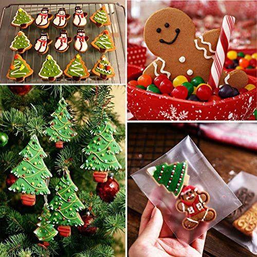 Christmas Cookie Cutter Set of 9, Large Xmas Biscuit Cutters Mould Holidays Cookies Molds with 20 Pc Cookie Bags for Making Gingerbread Men, Snowflake, Reindeer, Snowman, Christmas Tree?etc. 4