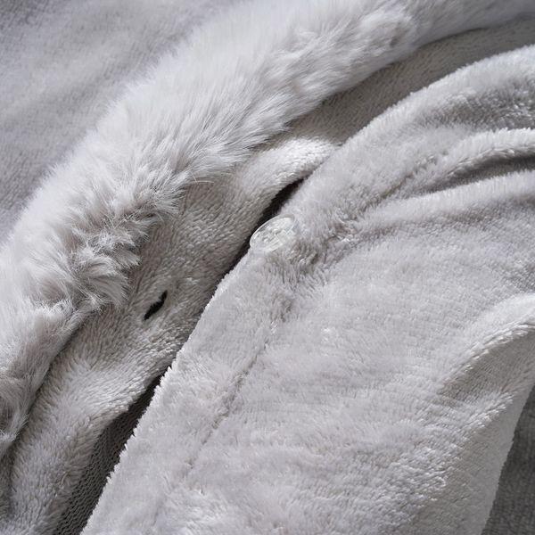 MILLSAWAY Fur flannel Fleece Duvet Cover Set Super Soft Easy Care Bedding Set (Silver,King) 1