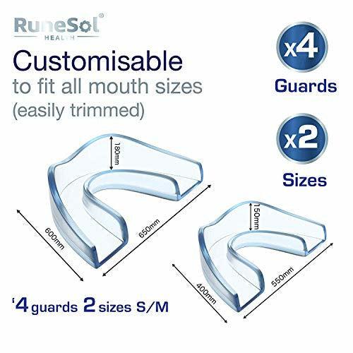 Mouthguard to Stop Grinding Teeth (4 x Pack) Teeth Guards for Night Grinding BPA Free Sleep Mouth Guards for Teeth Grinding Mouldable Tooth Guard Sleeping Gum Shield, Bruxism Bite Guard 4