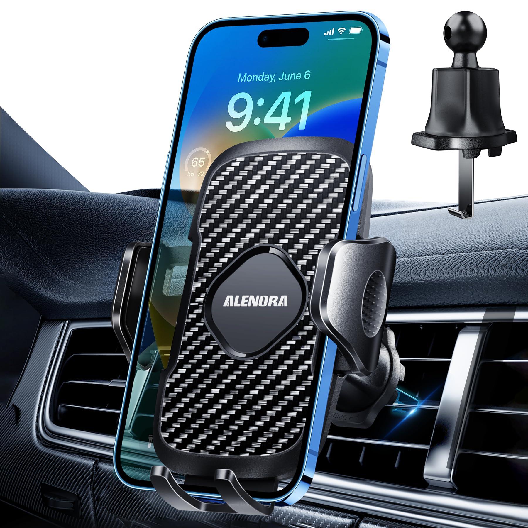 ALENORA Car Vent Phone Holder,【Military-Grade Hook Clip & Thick Cases Friendly】 Car Phone Holder Mount for Cars 360° Rotation, Air Vent Holder Compatible for ALL 4.0 to 7.0 Inches Phones 0