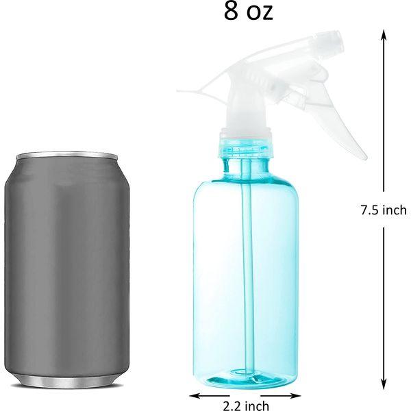 Youngever 6 Pack Empty Plastic Spray Bottles, Color Spray Bottles for Hair and Cleaning Solutions (250ML) 1