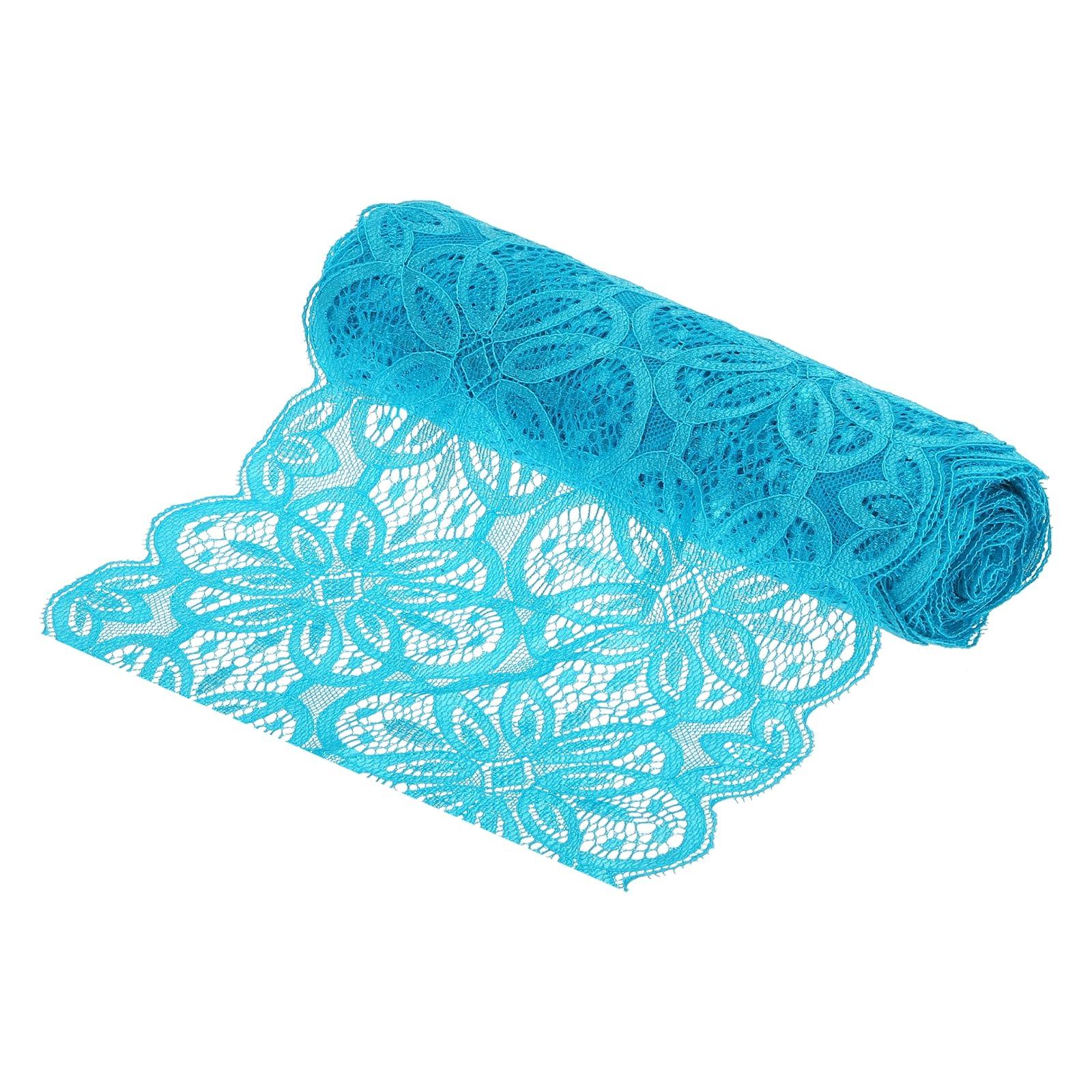 sourcing map Lace Ribbon 5 Yards 7 Inch Lace Flower Trim for Craft Gift Wrappers Headbands Wedding Deep Blue 5