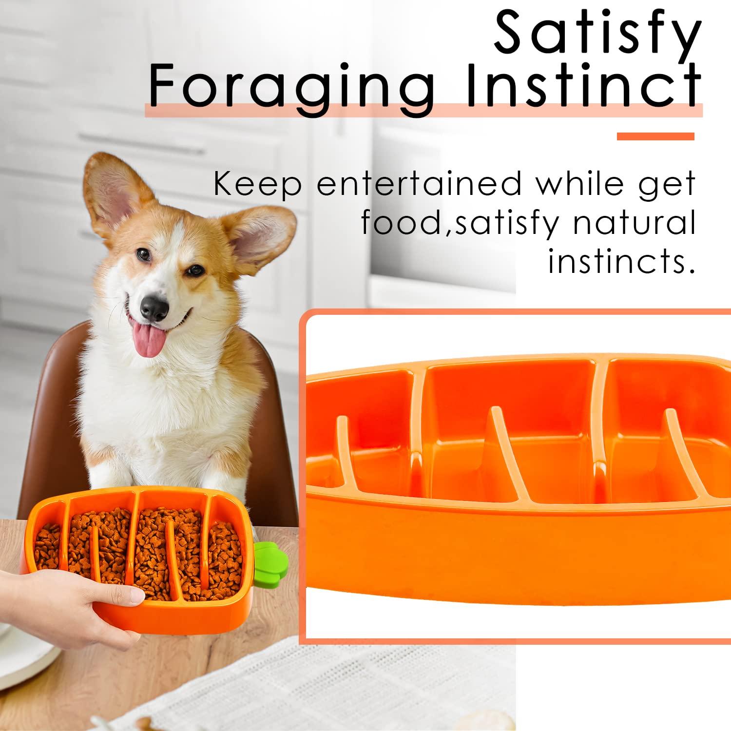SUPER DESIGN Gobble-Stop Slow Feeder Dog Bowl Slow Eating Anti-Gulp BPA Free Melamine Bowl Fun Interactive Pet Bowl for Dogs Cats Puppies 1