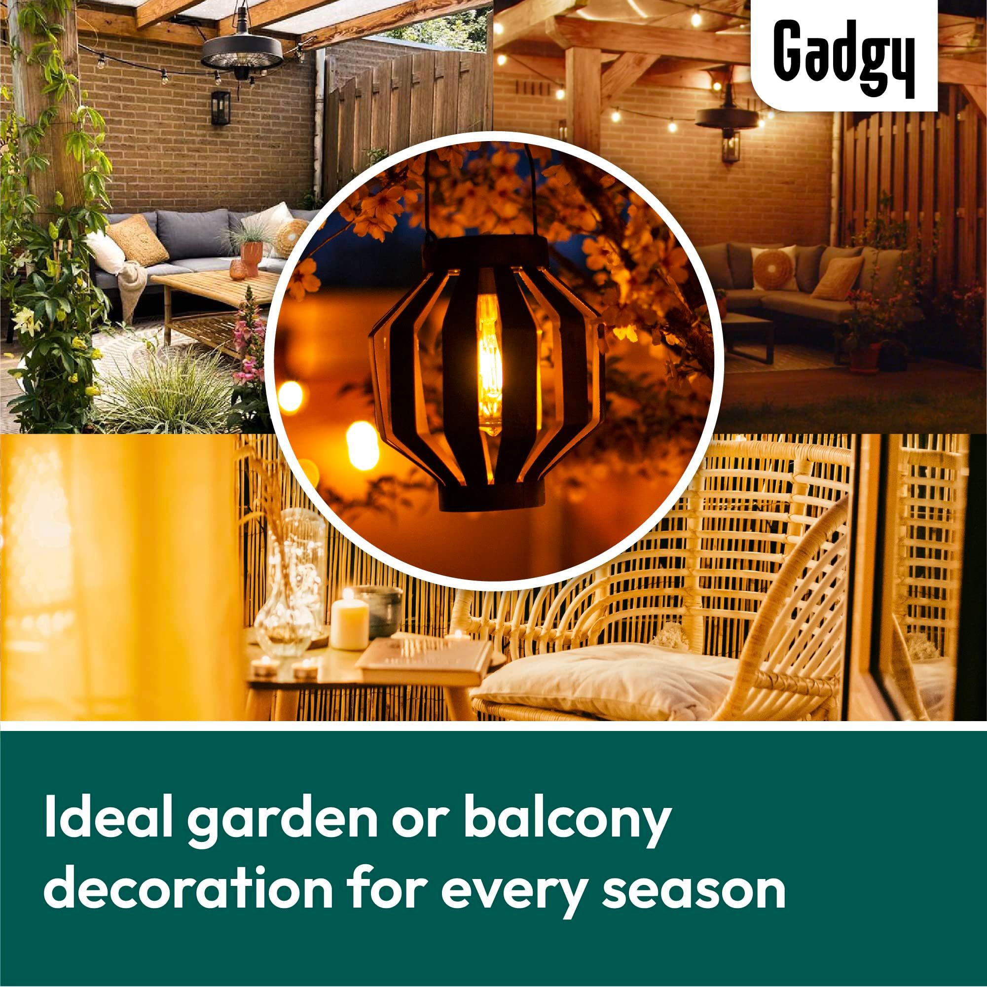 Gadgy Solar Lamps Outdoor Garden - Set of 2 Solar Lanterns Outdoor - Waterproof Solar Lights Garden Decoration - Solar Lanterns Balcony Lighting - Garden Lights Solar 7