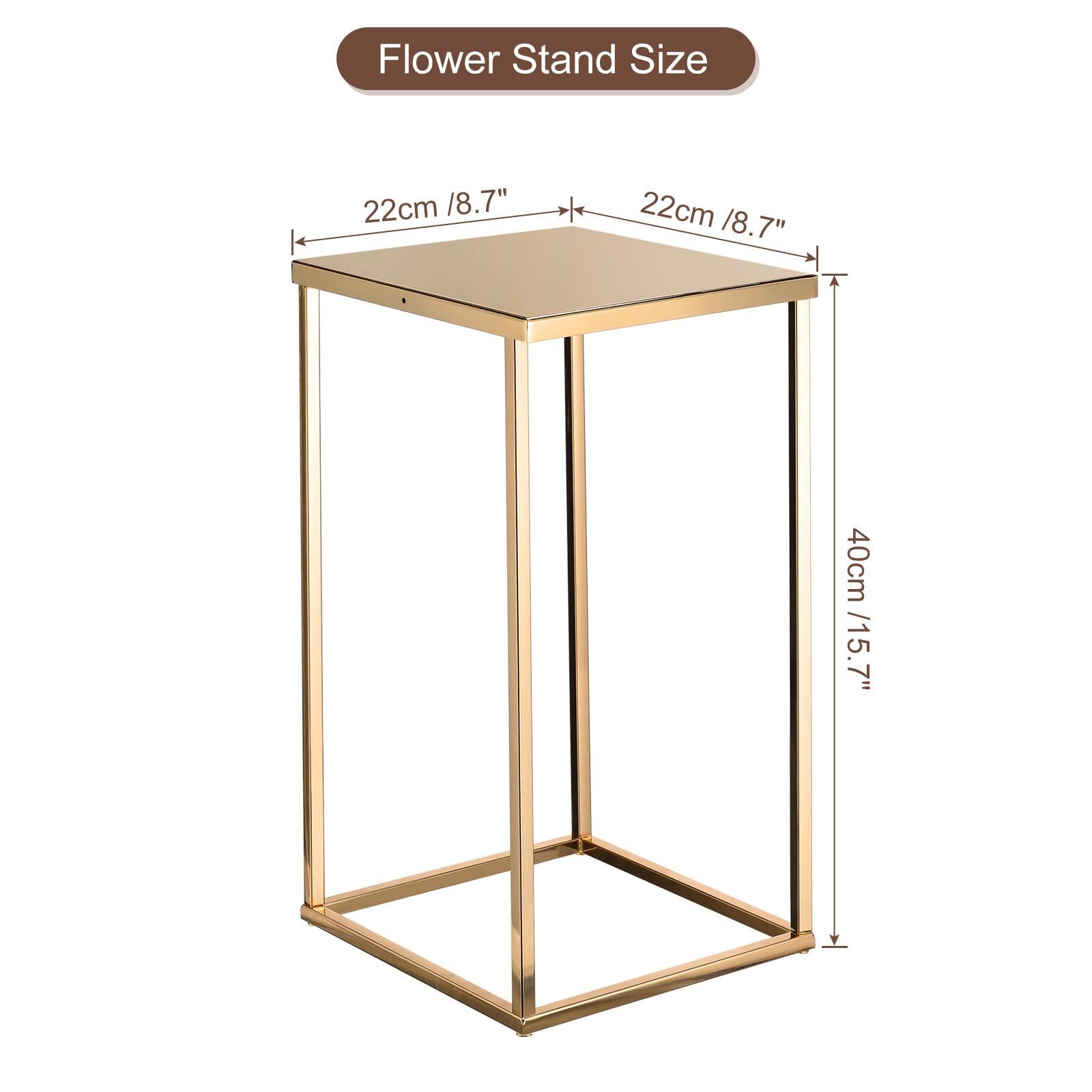 sourcing map Wedding Flower Stand Vase Column, Metal Flower Stand 15.7 Inch Tall Flower Rack for Wedding Party Dinner Centerpiece Decorations, Pack of 10 1