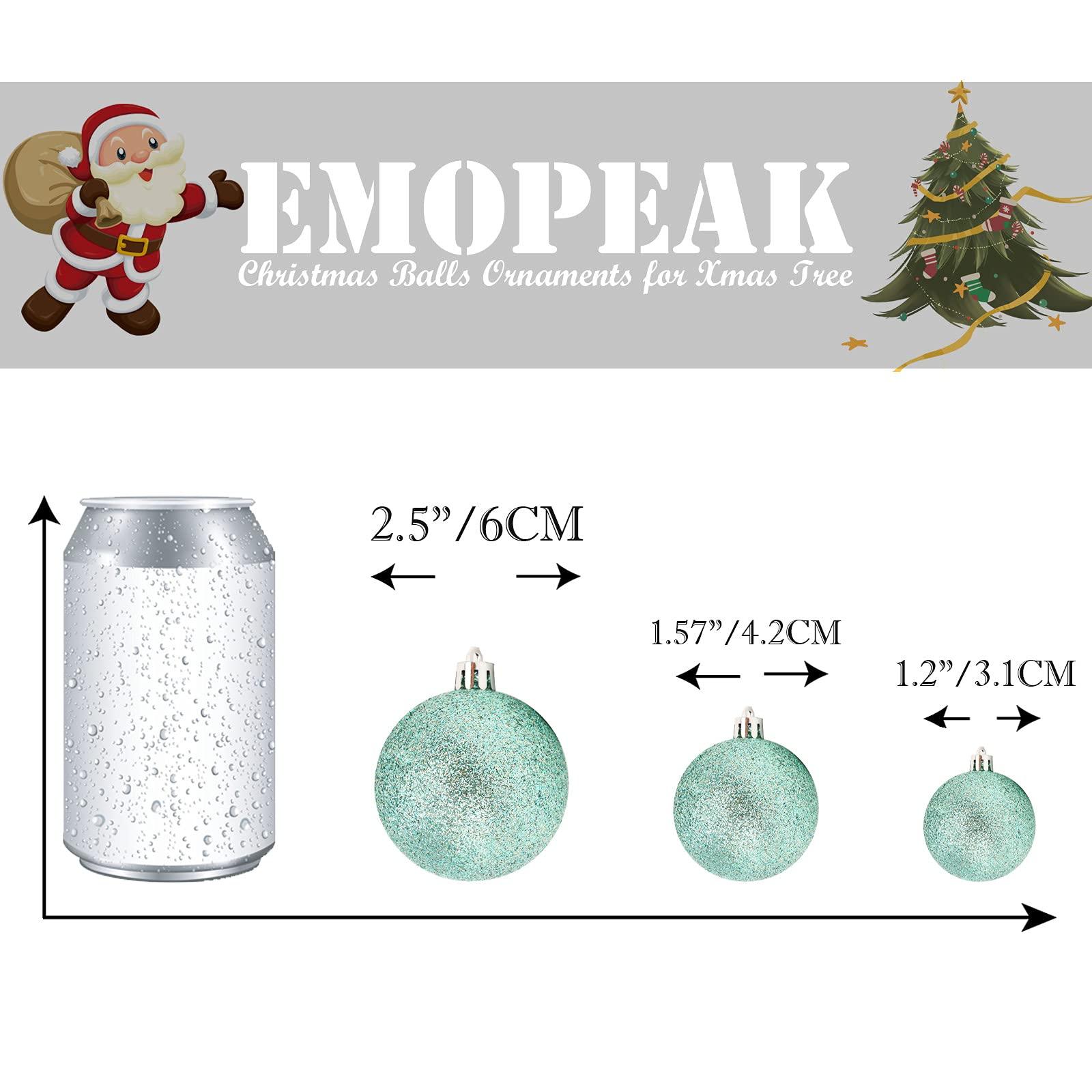 Emopeak 24Pcs Christmas Balls Ornaments for Xmas Christmas Tree - Shatterproof Christmas Tree Decorations Large Hanging Ball for Holiday Wedding Party Decoration (Teal, 2.5"-6.2CM) 3