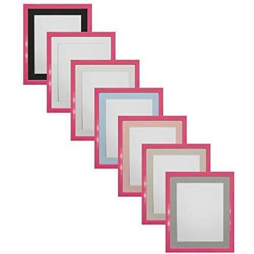 FRAMES BY POST 0.75 Inch Pink Picture Photo Frame With Black Mount 16 x 12 Image Size 12 x 8 Inch Plastic Glass 2