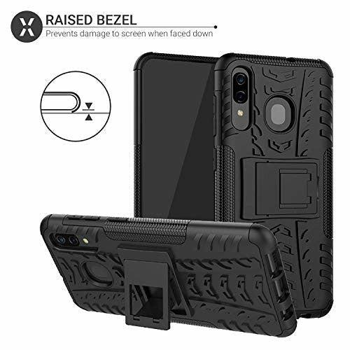 Olixar for Samsung Galaxy A20 Protective Case - Shockproof Air Cushion and Dual Layer with Kickstand - Tough Armour Cover Cases - Heavy Duty Protection - ArmourDillo - Black 4