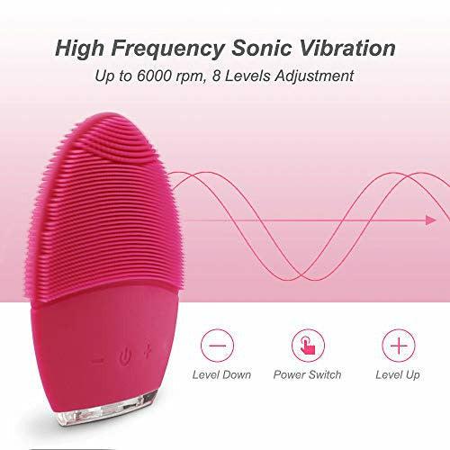 Sonic Facial Cleansing Brush, YUNCHI Y2 Food Grade Silicone Waterproof Portable Face Brush for Cleansing, Scrubbing and Exfoliating - Yellow 1