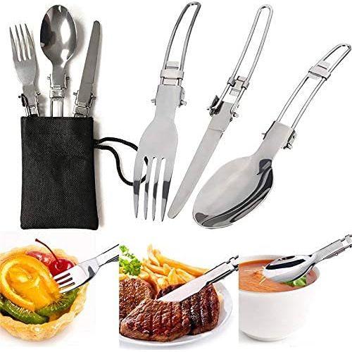 Queta Camping Cookware Set, Camping Pot with Stove Picnic Hiking Utensil Gear Picnic Cookware Cooking Tool Set 2