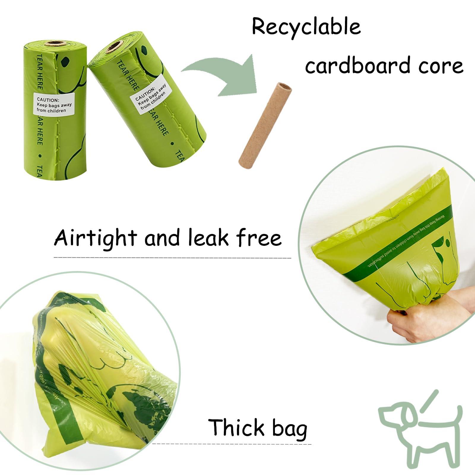 SHAOUMAN Dog Poop Bags Holder Dog Waste Bags Dispenser with Leak-Proof Green Poop Bags and Safty Clip for Leash On The Go for Walking Dogs Outdoor(1 Holder 135 Bags,Grass Green) 1