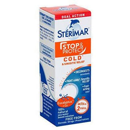Sterimar Stop & Protect Cold and Sinus Relief- 100% Natural Sea Water Based Nasal Spray with Added Copper and Eucalyptus - 20 ml Can 3
