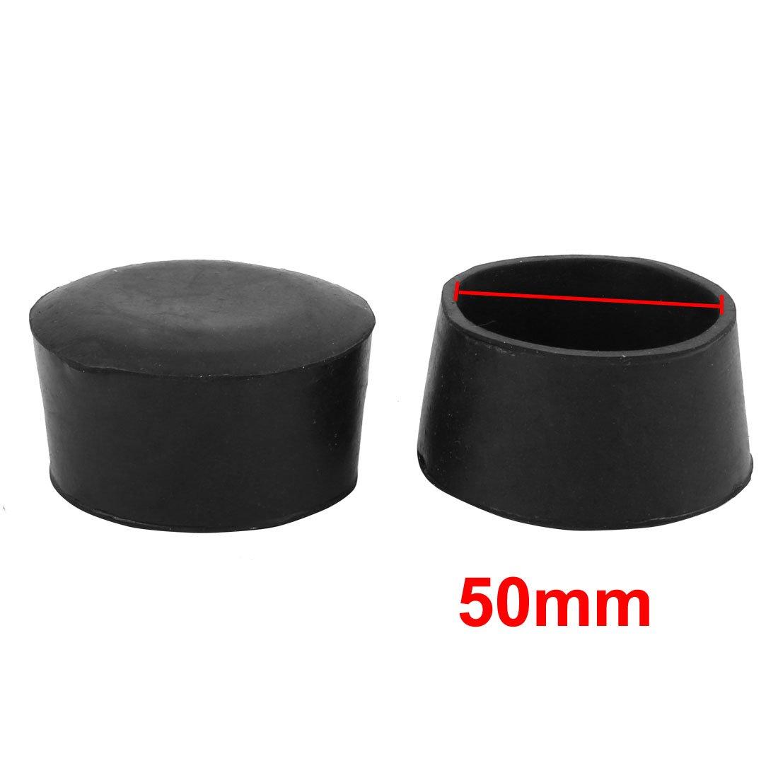 sourcingmap 10pcs Furniture Desk Chair Round Rubber Leg Tip Cap 50mm Inner Diameter Black 4