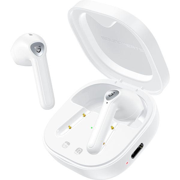 SoundPEATS TrueAir2 Wireless Earbuds Bluetooth V5.2 Headphones Wireless Earphones with Qualcomm QCC3040 TrueWireless Mirroring 4-Mic cVc 8.0 Total 25 Hours (White)