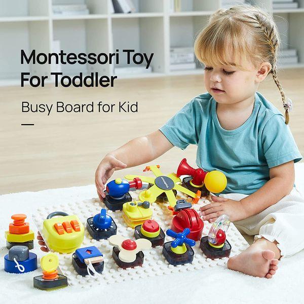 TOP BRIGHT Toddler Busy Cube Montessori Toys for 1 2 3 4 Year Old Boys Girls Gifts, Sensory Toys for Toddlers 1-3, Busy Cube for Kid, Educational Learning Toys, Airplane Travel Toy for Baby 3