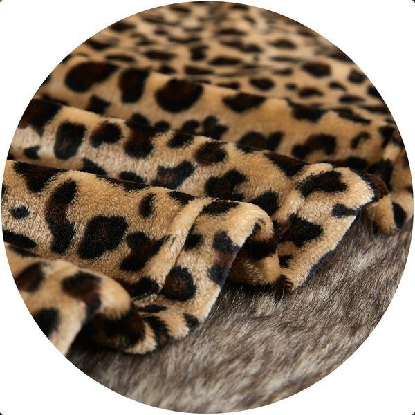 DREAMLANDING Fleece Throws For Sofa Bed Chair Soft Colorful Oversized, Decorative Ultra-Plush Throw Blanket (230x230cm, Cheetah) 3