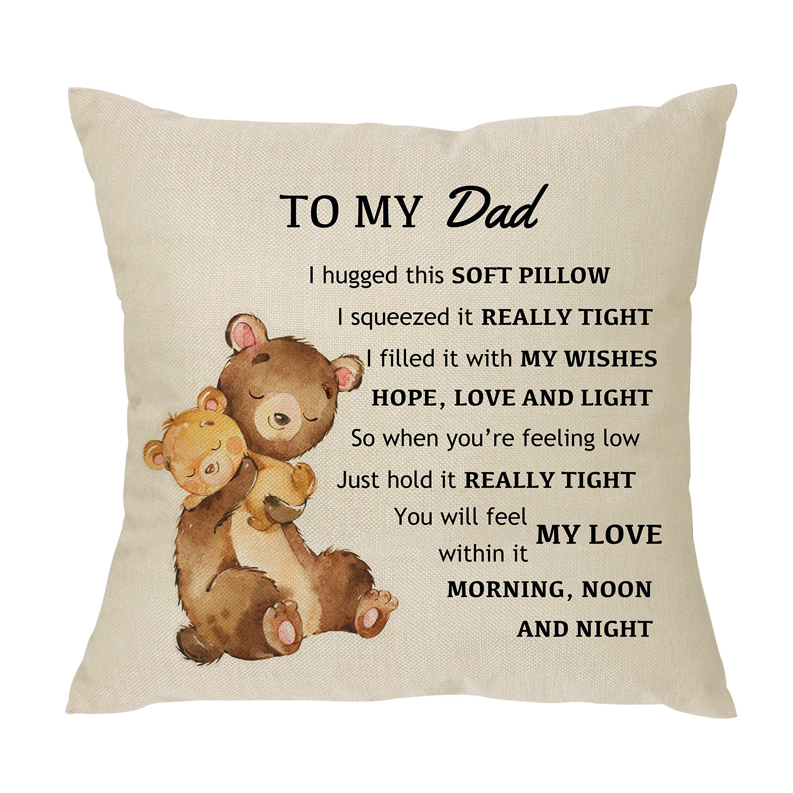 XUNLIZXY To My Dad Pillowcase Gift,Funny Father's Day daddy papa Pillow Cover For Birthday Christmas Father Gift From Daughter From Son Cushion Cover 18"x 18" 0